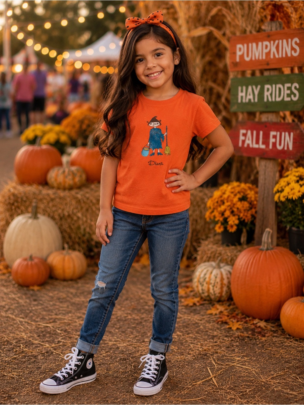 Vintage Target Halloween Witch “Diva” Orange T-Shirt – Made in USA – Size Medium